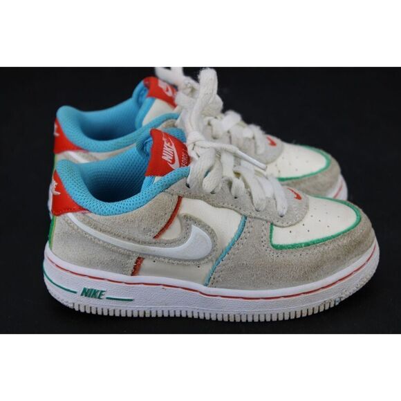 8.5c Kids Nike Air Force 1 LV8 2 BT Pale Ivory White-Picante Red FQ8352 110 - Picture 6 of 11